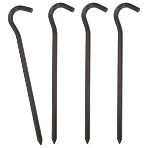 Piquets de tente demi-circulaires en alliage d'aluminium en forme de point d'interrogation, 18 cm, avec poignée en D, toutes saisons, accessoire de camping extérieur, piquet de jardin, <span class=keywords><strong>noir</strong></span> - Product Image 5