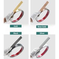 Moulures murales flexibles en acier inoxydable personnalisables, bandes adhésives pour la décoration des murs, plafonds et meubles
