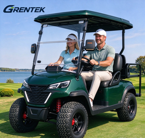 Voiturette de golf électrique GRENTek4 à 4 places avec batterie au lithium, repose-pieds arrière relevable, buggy de golf tout-terrain pour 4 passagers, idéale pour les villas et centres de villégiature. - Product Image 1