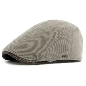 Autumn Winter Thickened Warm Hat British Men's Corduroy Ivy Hat - Product Image 5