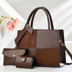 Conjuntos de Moda 3 en 1 para Mujer, Bolsos de Mano Casuales Grandes con Dos Asas de Hombro, Bolsos Tipo Satchel, Bolsos de Mano con Asa Superior - Product Image 1