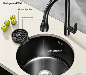 Évier encastré rond noir <span class=keywords><strong>mini</strong></span>, en acier inoxydable, pour cuisine, bar et îlot, lavabo pour se laver les mains - Product Image 4