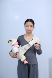 <span class=keywords><strong>Porte</strong></span>-bébé en coton et lin léger personnalisé avec trois positions de taille réglables pour les nouveau-nés et les tout-petits de 7 à 45 livres - Product Image 2