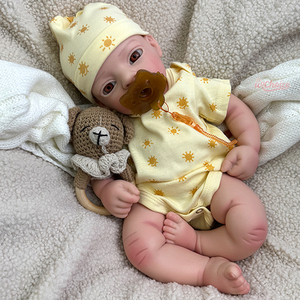 17 "squisita bambola bambina in Silicone dagli occhi grandi può mettere il ciuccio con la bocca aperta giocattoli da collezione - Product Image 1