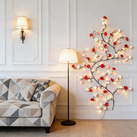 Guirlande lumineuse LED flexible en forme de rose, télécommandée et à intensité variable, pour la décoration murale intérieure et l'éclairage de Noël