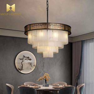 Lustre suspendu créatif de luxe italien pour intérieur, design suspendu, style espagnol classique, en albâtre - Product Image 1