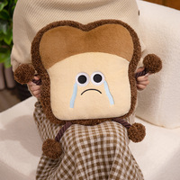 Oreiller de poupée en peluche super douce avec logo personnalisé Simulation de pain grillé cadeau créatif pour les enfants de 2 à 14 ans
