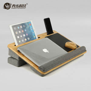 โต๊ะวางโน้ตบุ๊กแบบพับได้ Samexi Bamboo Lap Desk สีเทาเข้ม ปรับระดับได้ พกพาสะดวก พร้อมระบบระบายความร้อน สำหรับใช้บนเตียง รถยนต์ และที่บ้าน - Product Image 4