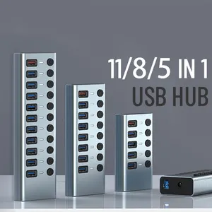 5/8/11/ 20 ports Industrial programing usb 3.0 hub with CE ROHS factory