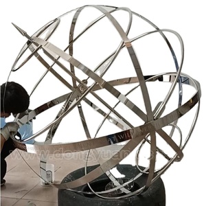 Escultura de Esfera Armilar Moderna Hecha a Mano en Acero Inoxidable 304/316 de Alto Brillo, Tallada con Láser, Decoración de Jardín para Exteriores, Lujo para Centros Comerciales - Product Image 5