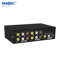 Yeni çift yönlü AV RCA ses Video anahtarı dönüştürücü monitörler için 4 giriş 1 Out USB KVM anahtarı