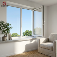 Ventana Abatible y Giratoria de UPVC con Buen Sellado, Vidrio Triple Aislante de Baja Emisividad para Casas Pasivas