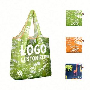 Portable Advertising Reusable <b>Folding</b> Shopping Bag 190T Polyester Foldable Superet Grocery Tote Bag - Product Image 1
