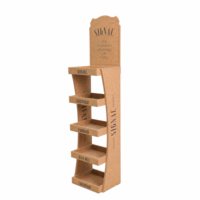Présentoir en carton ondulé 5 niveaux pour vin, montage facile, en bois écologique, unité de merchandising FSDU pour la vente au détail