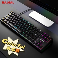 Clavier mécanique de jeu Bajeal K71 à 71 touches, filaire USB Type-C, en plastique ABS, anti-ghosting, plug-and-play, RGB, hot-swap, câble de 1,6 m