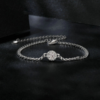 Vente chaude S925 Sterling Silver Fashion Round Moissanite Bracelet Moissanite Bracelet Tressé (Avec Certificat)