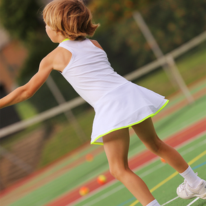 ملابس كاجوال من الشركة المصنعة OEM للتنس من الشركة المصنعة ، ملابس شبكية من طبقتين ، فساتين أطفال للفتيات - Product Image 2