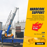 Grue de camion à flèche articulée de 1 tonne, grue hydraulique latérale pour pick-up avec flèches télescopiques et télécommande