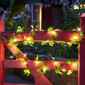 Guirlande de feuilles de lierre artificielles avec <span class=keywords><strong>lumières</strong></span> LED féériques pour la décoration de la maison, de la chambre, <span class=keywords><strong>des</strong></span> murs, <span class=keywords><strong>des</strong></span> mariages, <span class=keywords><strong>des</strong></span> fêtes, <span class=keywords><strong>des</strong></span> événements, <span class=keywords><strong>des</strong></span> jardins hawaïens - Product Image 2
