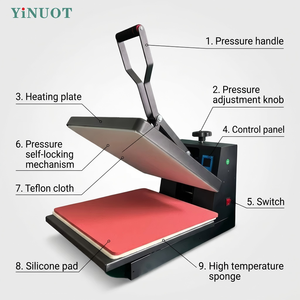 New Electric Manual Swing Commercial Heat Press Machine 38x38cm T-shirt Heat Transfer Press with 1800W Power