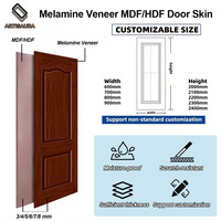 Revêtement de porte moulé en profondeur en MDF/HDF mélaminé, texture lisse, imperméable, pour projets hôteliers et villas (vente en gros)
