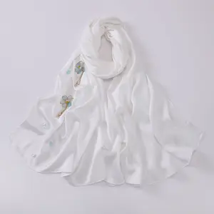 Lenço de chiffon pesado Hijab feito à mão para decoração, lenço novo estilo Tudung Bawal Malaio