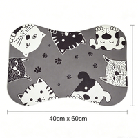SHNYGO Tapis d'alimentation pour animaux de compagnie en PVC, imperméable et antidérapant, pour chien et chat, 40x60cm, imprimé de dessins animés mignons, facile à nettoyer, tapis de sol
