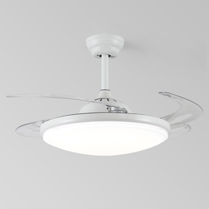 Silent BLDC Motor 42 Inch Retractable Blade <b>Ceiling</b> Fan with 3 Color Temperature LED and Smart Remote Control - Bedroom - Product Image 2