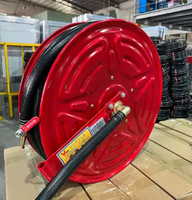Enrouleur de tuyau d'incendie en aluminium de 30 m avec accessoires de 19/25 mm, boîte de lance d'incendie, lance flexible, accessoires de lutte contre l'incendie