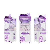 Machine à griffes UFO en métal blanc/violet pâle, type grue de maison, pour jouets en peluche et ours en peluche, jeu d'arcade 5 joueurs, garantie 1 an, haute qualité