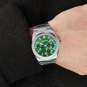 Reloj de Cuarzo Personalizado al por Mayor para Hombre, con Triple Esfera, Fecha, Multihora, Estilo Hip Hop, Resistente al Agua 3 ATM - Product Image 3