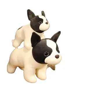 Juguete de peluche personalizado para bebé, juguete de peluche suave de 35cm con dibujos animados de Bulldog de pie, venta directa de fábrica