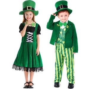 Green Carnival Festival Irish Folk <span class=keywords><strong>St</strong></span> <span class=keywords><strong>Patrick</strong></span> Day Elf Leprechaun Costume 2017 - Product Image 1