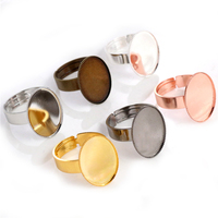 5-10 teile/los ovale Ringe Basis Blank Einstellung Passform 13x18mm 18x25mm 30x40mm Messing Oval verstellbare Ring Lünette Tablett DIY Schmuck Funds tücke