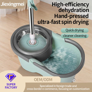 Cabezal de fregona de microfibra con mango de acero para fregona giratoria, almohadillas de algodón giratorias, paño de limpieza para suelos, paño de repuesto lavable - Product Image 2