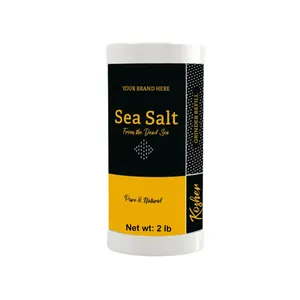 Private Label Kosher Coarse Dead Sea Salt 2lb Shaker Premium Edible Seasoning Made in USA Manufacturer Direct