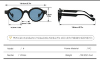 Lunettes de soleil de luxe personnalisées 2026 de haute qualité, marque privée, style cyberpunk, rondes, UV400, pour femmes et hommes