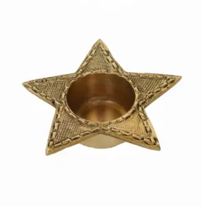 Brass Star Shaped Small Container or candle holder Showpiece in antique finish Indian traditional Home decor for diwali