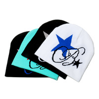 Gorro de punto para exteriores de invierno Unisex, gorro de estrella Jacquard, gorro de esquí para montar en lana para hombres para la playa y los viajes