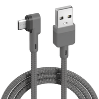 Kabel Micro USB Portronics Konnect L 1.2Mtr Pengisian Cepat 3A dengan Fungsi Transfer Data & Pengisian Daya (Abu-abu)