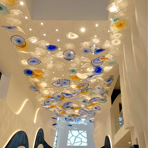 ANNO Modern Glass Lotus <strong>Leaf</strong> Pendant Lamp Custom Chandelier <strong>Light</strong> for Villa Decor - Product Image 5