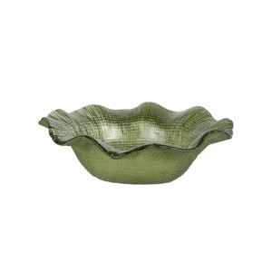 Ciotola in <span class=keywords><strong>Vetro</strong></span> <span class=keywords><strong>IVV</strong></span> con Bordo Ondulato e Glitter Dorati, Vaso Decorativo Artistico Ideale per l'arredamento della casa, <span class=keywords><strong>centrotavola</strong></span> - Product Image 4