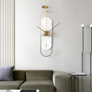 Nordic Style Minimalist <b>Wall</b> <b>Clock</b> Oval Shape Battery Powered <b>Silent</b> Quartz Movement For Living Room Home Decoration - Product Image 4