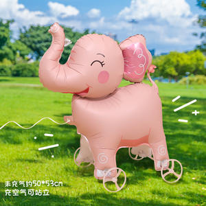 Ballon marcheur en forme d'<span class=keywords><strong>animal</strong></span> de dessin animé avec roue pour la décoration de fêtes d'anniversaire et de rassemblements pour enfants, en <span class=keywords><strong>film</strong></span> d'aluminium - Product Image 6