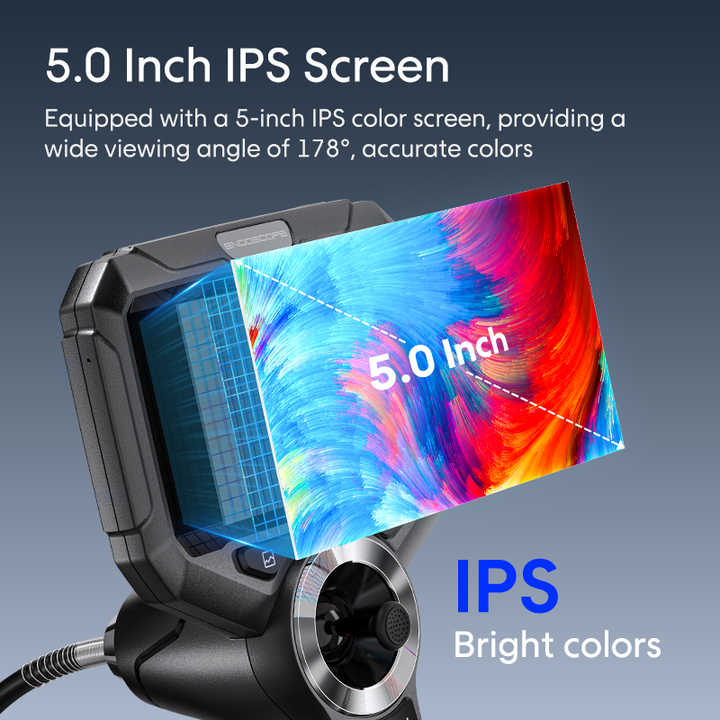 Inskam 5-Inch IPS Endoscope Inspection Camera - IP67 Waterproof