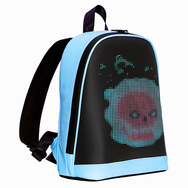 APP Controlled LOY LED Dynamic Advertising Display Backpack for Children Waterproof Oxford Material PVC Zipper Smart School Bag