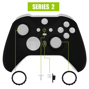 Black Soft Touch <b>Grip</b> Front Housing Shell & Accent Rings Replacement Faceplate Cover for Xbox One Elite <b>Controller</b> Series 2 - Product Image 4