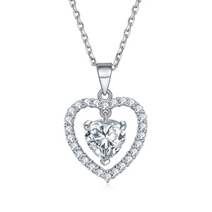 Luxury 925 Sterling Silver Heart Cut CZ Jewelry <b>Set</b> for <b>Women</b> Girls, Romantic Zirconia Necklace Earrings <b>Ring</b> <b>Set</b> for Valentine' - Product Image 3