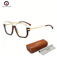 Montura Óptica de Acetato y Acero Inoxidable Más Vendida, Gafas de Diseñador con Logotipo Personalizado, Montura de Gafas de Metal y Acetato