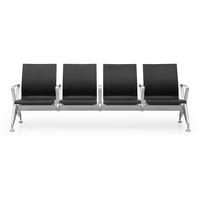 Chaise d'attente publique pour aéroport en aluminium et acier avec assise en mousse injectée PU, bancs d'attente